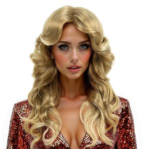 H&Bwig Farrah Fawcett Feathered Wigs, Blonde 70s Vintage Womens Long Natural Synthetic Wig for Lady - Party Cosplay Costume Accessory H&Bwig Farrah Fawcett Feathered Wigs, Blonde 70s Vintage Womens Long Natural Synthetic Wig for Lady - Party Cosplay Costume Accessory