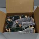 Waipfaru Bottle Brush Trees Christmas, 30 Pcs Mini Christmas Trees Table Decor, Miniature Pine Trees for Xmas Tabletop Crafts Christmas Indoor Decorations (Green & Sliver)