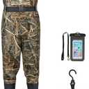 TIDEWE Bootfoot Chest Wader, 2-Ply Nylon/PVC Waterproof Fishing Hunting Waders with Boot Hanger for Men Women Green Brown (Next Camo Evos) 
Size 12