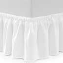 Casual Living Full Bed Skirt Wrap Around Ruffled Style Box Spring Cover Bed Skirts for Bedroom Decor Machine Washable Premium Bedding 15-Inch Drop Elastic Dust Ruffle, Full, White