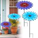 2 Pack Metal Plant Umbrellas for Outdoor Small Plants Shade Cover 12 in Metal Garden Shade Disk Outdoor Garden Umbrella for Potted Live Decor (Blue, Purple)