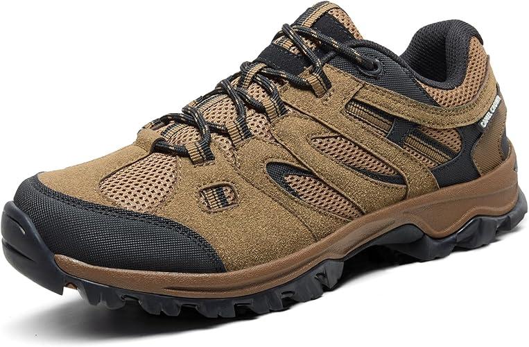 CAMELSPORTS Mens Hiking Shoes Walking Shoes for Men Outdoor Leather Mesh Lightweight Trail Sneakers, 11
