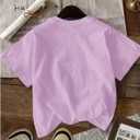 Women's Graphic Letter Tee Crew Neck Drop Shoulder Trendy Summer T Shirt Short Sleeve Vintage Car Print Top (Purple, S)