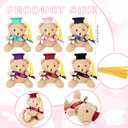 12 Pcs Mini Graduation Bear Bulk Set Soft Stuffed Bears with Cap, Sash Diploma, Graduation Gift for Preschool Graduation, 6 Colors