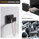 Nolimas Towel Hook Stainless Steel Bathroom Rustproof Clothes Towel Coat Hook Wall Mounted Square Toilet Kitchen, Heavy Duty Door Hanger, 2 Pack, Matte Black