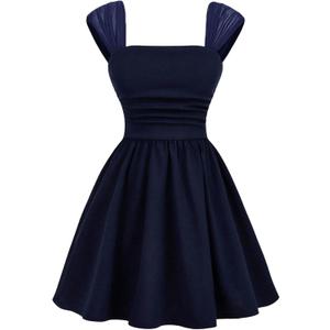 BEAUDRM Girl's Cute Summer Dresses Ruffle Party Dress Graduation Birthday Short Sundress Vacation Summer Clothes Dark Blue, 16 Years