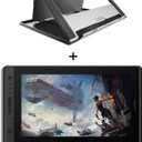 HUION KAMVAS Pro 16 Drawing Tablet with Screen Full-Laminated Graphics Tablet with Battery-Free Stylus, Art Tablet with 6 Hot Keys Touch Bar Adjustable Stand - 15.6inch Graphic Tablet for PC/MAC/Linux