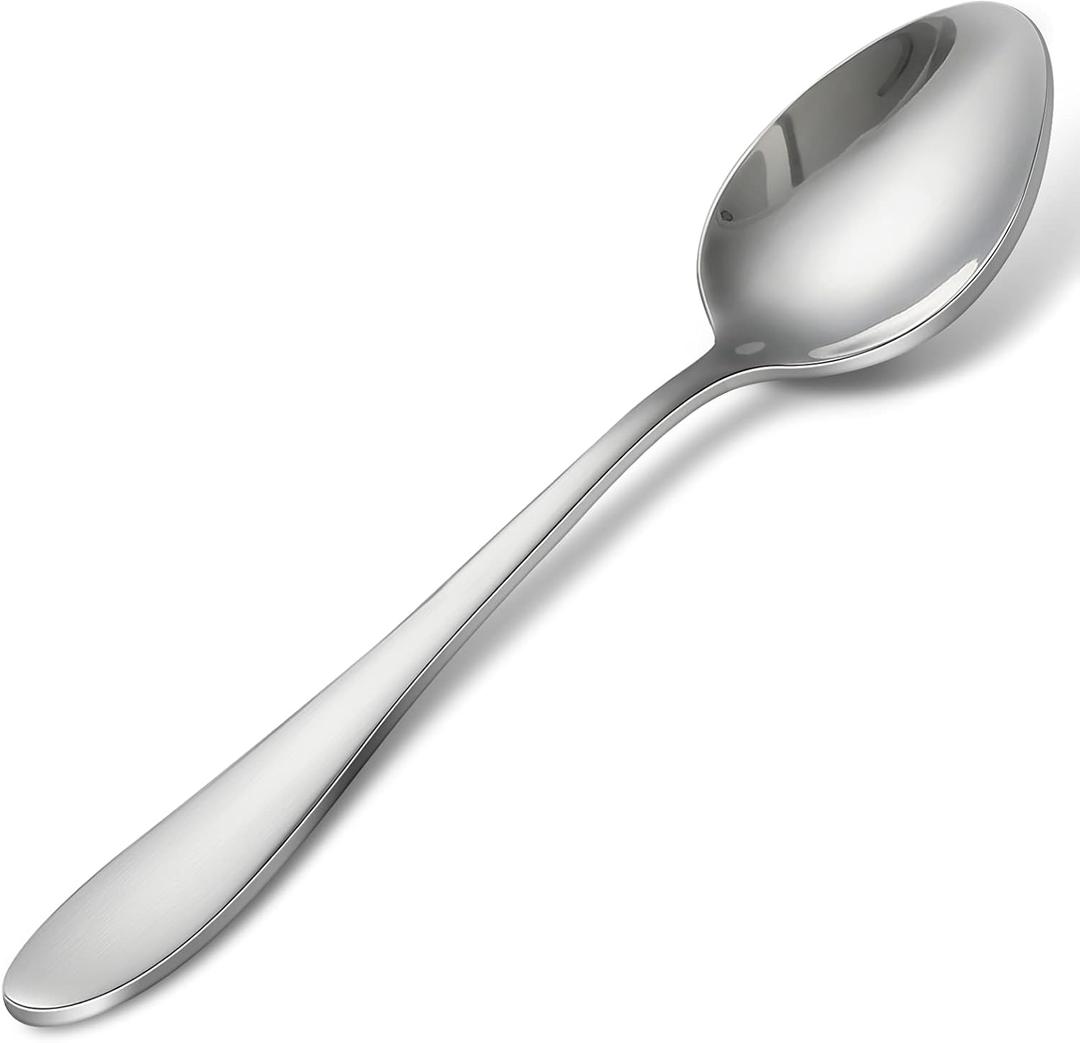 Hiware 16-Piece Stainless Steel Teaspoons - Spoons Silverware Set for Home, Kitchen or Restaurant, Mirror Polished, Dishwasher Safe, 6.5-Inch