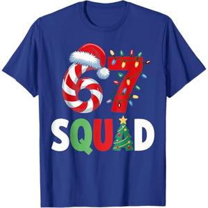 Christmas 67 Squad Fun 6 Candy Bar and Light Pattern Red 7 T-Shirt, 4X