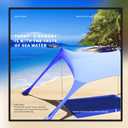 77 FT Beach Tent Sun Shelter UPF50+ UV Protection, Outdoor Canopy Tent Sun Shade with 2 Poles for Camping, Fishing, Backyard and Picnics with Sandproof Beach Blanket Royal Blue