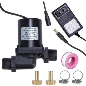 DC 12V Solar Water Heater Circulating Pump With DC Power Adapter, High-Temperature Resistant, Lift 4M, Flow Rate 10LPM 2.64GPM