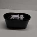 2 Pcs 10.8 Metal Railing Planter for Outdoor Plants  4 Pcs 3.9 Balcony Hanging Flower Pots with Detachable Hooks, Drainage Holes, Oval Bucket Rail Box Fence Planters for Home Garden Dcor, Black