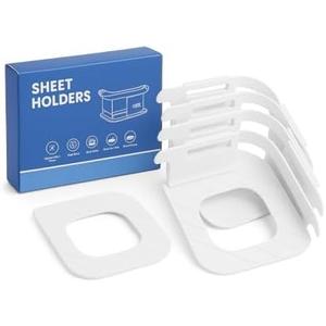 MTTRADERS Bed Sheet Holders for Corners 4Pcs Fitted Sheet Holders Keep Sheets Firm & Tight, Heavy Duty Bed Sheet Clips for All Mattress Sizes, Lock Sheet Holder for conrer