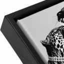Framed Fashion Leopard Canvas Wall Art Trendy Black White Cheetah Picture Wall Decor Luxury Feminist Poster Print for Girls Bedroom Dorm Bar Cart Home Decoration 16x24in