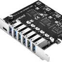 ELUTENG PCIE USB 3.2 Card 8 Ports PCI Expree to USB C Expansion Card Superspeed 6 USB and 2 Type C PCI-e USB3 Hub Controller Adapter 3 Independent Power Module