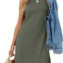 Sampeel Dresses for Women 2025 Casual Summer Sundresses Sleeveless Tank Dress Fashion Outfits (Green, S)