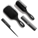 Balon Hair Brush for Women and Men, 4Pcs Paddle Brush Detangling Brush Hair Comb Set for Long Thick Thin Curly Hair, Hairbrush Great On Wet or Dry, No More Tangle