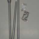 2 Pack Silver Curtain Rods for windows 32 to 48 inch, 5/8 inch Splicing Heavy Duty Metal Curtain Rod Set with Brackets