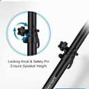 Vondynote Set of 2 Short Speaker Poles for Subwoofer - Mini Pole Mount Height Adjustable With M20 Threaded and 35mm Adapter Extender