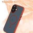 AIGOMARA Magnetic for iPhone 17 Case, [Compatible with Magsafe] [Full Camera Protection] Slim Shockproof Translucent Matte Protective Case for iPhone 17 6.3 Inch, Orange