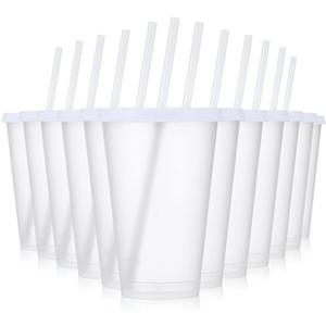 Mifoci 12 Pcs Plastic Tumbler with Lids and Straws Reusable Plastic Tumblers Bulk Mug Tumbler with Straw and Lid Tumbler Ice Cold Drinking Cup for Water Smoothie Birthday Party (White,16oz) Mifoci 12 Pcs Plastic Tumbler with Lids and Straws Reusable Plastic Tumblers Bulk Mug Tumbler with Straw and Lid Tumbler Ice Cold Drinking Cup for Water Smoothie Birthday Party (White,16oz)