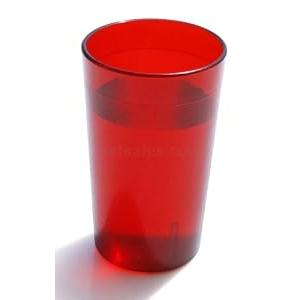 New Star Foodservice 46670 Tumbler Beverage Cup, Stackable Cups, Break-Resistant Commercial Plastic, 8 oz, Red, Set of 12
