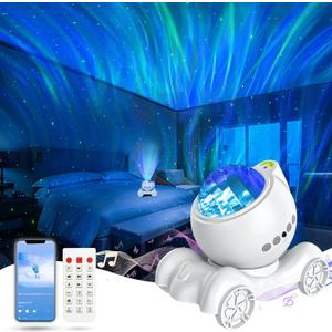 ENOKIK Star Projector, Galaxy Projector Builtin Bluetooth Speaker and 8 White Noise, Night Light for Kids Adults, Aurora Nebula Lamp for Home Decor/Relaxation/Party/Music/Gift (White)
