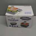 Cherrysea 2Pack Salad Lunch Container, 68oz Salad Bowls with 4 Compartments Tray,Leak Proof Lunch Box with Fork for Men,Women BPA-Free Snack Container with Sauce Container for Dressings-Pink