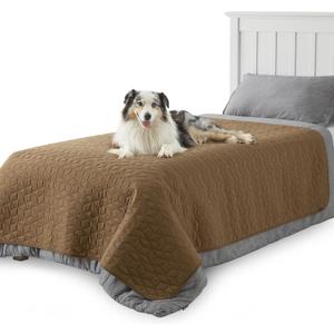 Bedsure 100% Waterproof Couch Cover for Dogs Washable - Non Slip Waterproof Blanket Large for Bed Sofa, Lightweight Furniture Protector Durable for Pet Cat Puppy with Non-Slip Bottom, Brown, 52x82IN