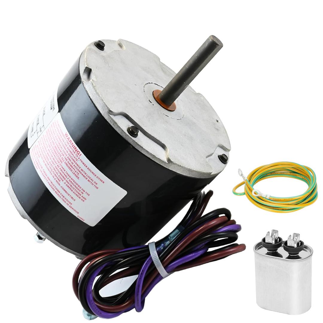 12Y65, 100483-43 Condenser Fan Motor 208/ 230 Volt, 1 PH, 60HZ 1/ 4 HP 825 RPM Replacement for 100483-05, YSLB-220-8-B001, YSLB-220-8-B002, 100483-34 etc, Compatible with Lennox ge etc