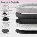 79"x44"x12.5" Human Dog Bed for Adult Faux Fur Washable Human Dog Bed Portable Handle, Egg Orthopedic Foam Human Bed Extra Large with Present Blanket Grey
