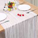 1 Pack Cheesecloth Table Runner 10Ft Christmas Gauze Boho Table Runners for Wedding Decor Bridal Shower Decorations Baby Shower Party(35" x 120")