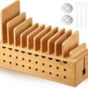 Bamboo Charging Station for Multiple Devices, Cell Phone Docking Charging Station Organizer and Cord Organizer for 10 Devices for Power Strip Storage, Phones and Tablets(Primary Color)