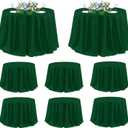 sancua 120 Inch Round Tablecloth, 8 Pack Hunter Green - Circle Polyester Fabric Table Cloth for Chiristmas Party Reception Banquet Birthday, Washable Formal Table Cover (Fit 48-96 Inch Tables)