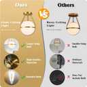 Bagood 10" Modern Semi Flush Mount Ceiling Light Fixture Mid Century Ceiling Light Globe Ceiling Light Fixture with Milk Glass Shade Brass Finish for Kitchen Island Hallway Living Room (Bulb Incl.)