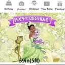 Princess Tiana Backdrop for Birthday Party Supplies Photo Backgrounds Princess and The Frog Birthday Theme Baby Shower Banner 59x38in
