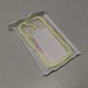 Anuck for iPhone 17 Case Wavy Edge Clear Back Design, Anti-Slip Grip Cute Wave Curly Frame Shape Shockproof Soft TPU & Hard Bumper Protective Phone Case Cover for Women Girls, Yellow