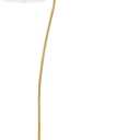 Globe Electric x Novogratz 61000043 62" Floor Lamp, Wood Toned, White Pleated Shade, Pivot Joint on Shade, On/Off Foot Switch, Black Cord, Modern Lighting for Living Room or Office