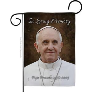 In Loving Memory Pope Francis Picture Garden Memorabilia Flag Church Remembrance Decor Wall Art Tapestry Quote Memorial Decoration Christian Religious Poster Vatican Catholic Gift Made In USA