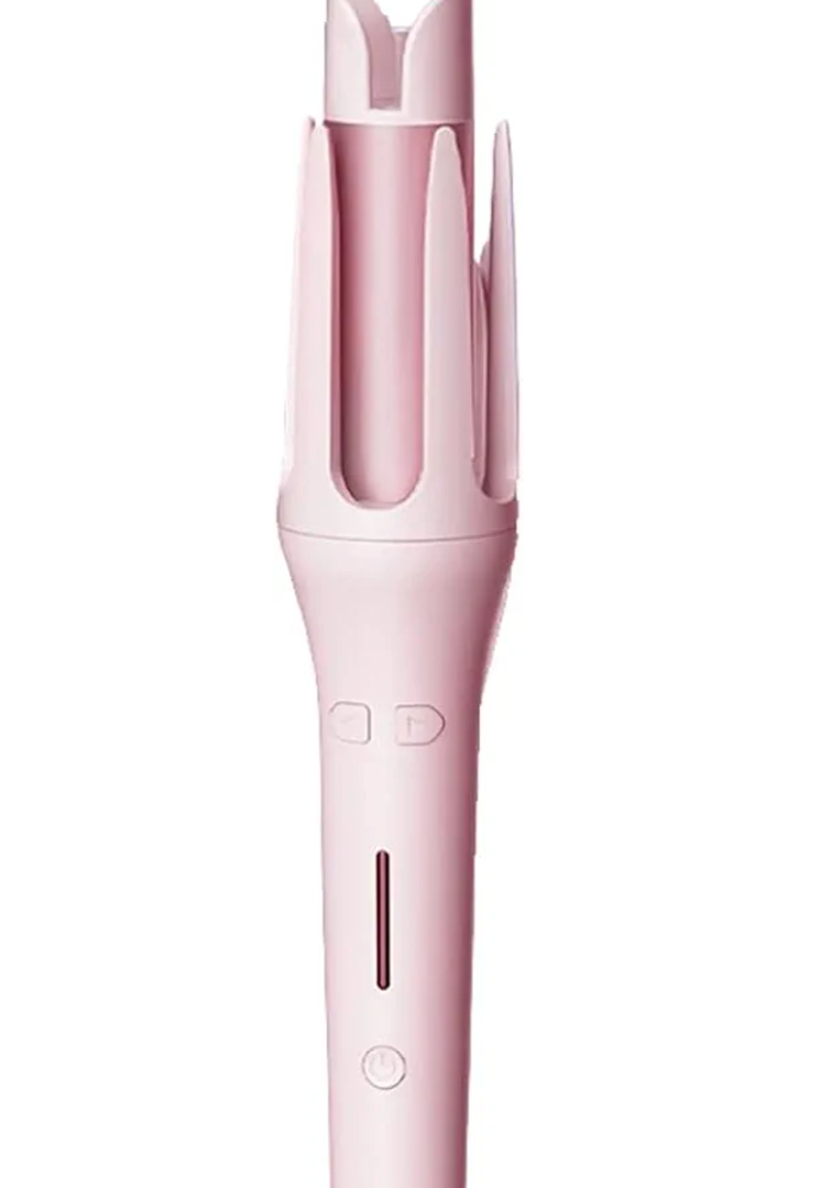 Automatic Hair Curler 4 Temperature & 3 Timer Settings, Auto Shut-Off, Anti-Scald Rotating Curling Wand (Pink)