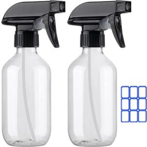 FANSTINOW Plastic Spray Bottles for plant - 10oz/ 300ml - Mist Stream - No Clog No Leak, Easy to Grip with Adjustable Nozzle for Hair, Cooking, Cleaning - BPA Free