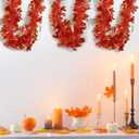 100 Feet Fall Maple Leaves Garland Orange Tinsel Leaf Thanksgiving Decoration for Tree Autumn Harvest Mantle Decor Party Garland Supply (100 FT)