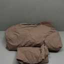 JIYUAN Queen Size Duvet Cover Set, 3-Piece - 100% Washed Cotton, Linen-Like Soft & Breathable with Zipper Closure, Includes 90x90 Inch Cover & 2 Pillowcases, Solid Light Brown