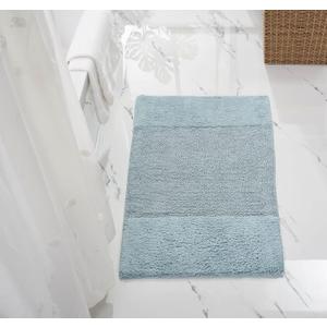 Better Trends Bathroom Rug 100% Cotton Non-Slip Washable Bath Mat, Soft & Absorbent Bath Rugs for Bath Room, Shower, Bathtub and Spa Floors 24" x 40" Blue Granada Collection (2' x 3'4" (24" x 40" Rectangle))