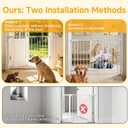 29.7"-45" Baby Gate for Stairs, Metal Pet Dog Gate for Doorways Indoor, 2 Installation Positions, Hardware Mount, 29.1”H Walk Through Safety Child Gate for Kids Toddler, White