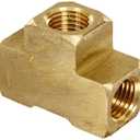 Anderson Metals 56101-04 Brass Pipe Fitting, Barstock Tee, 1/4" x 1/4" x 1/4" NPT Female Pipe