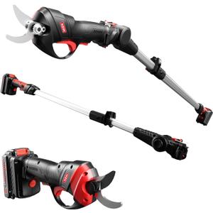 MZK 2-IN-1 Cordless Electric Pole Pruning Shears20V Battery Powered Cordless Pruner, 1.2" Cutting Diameter, 13 FT MAX Extension Pole for Tree Trimming, Gardens, Orchards PS13D16