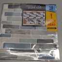 WOWSTAR 10-Sheet Peel and Stick Backsplash Tile for Kitchen, Back Splash Stick On Tiles for Kitchen Wall (Grey and Blue)