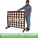 GoSports 4 Foot Giant Wooden 4-in-a-Row Connect Game – Jumbo Party Size with Heavy-Duty Coins – Easy Setup and Portable Design for Indoor and Outdoor Yard Game for Adults