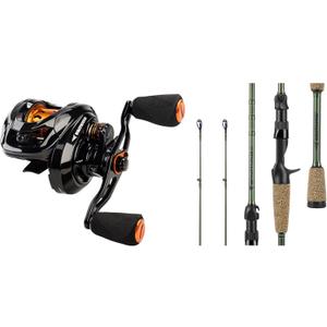 KastKing Zephyr Baitcasting Reels Bait Finesse Fishing Reel, Drag Clicker Version,Left Hand Bait Finesse Casting Reel, KastKing Spartacus II Twin Tip Fishing Rods, Cast - 7'1" - M Power - Fast